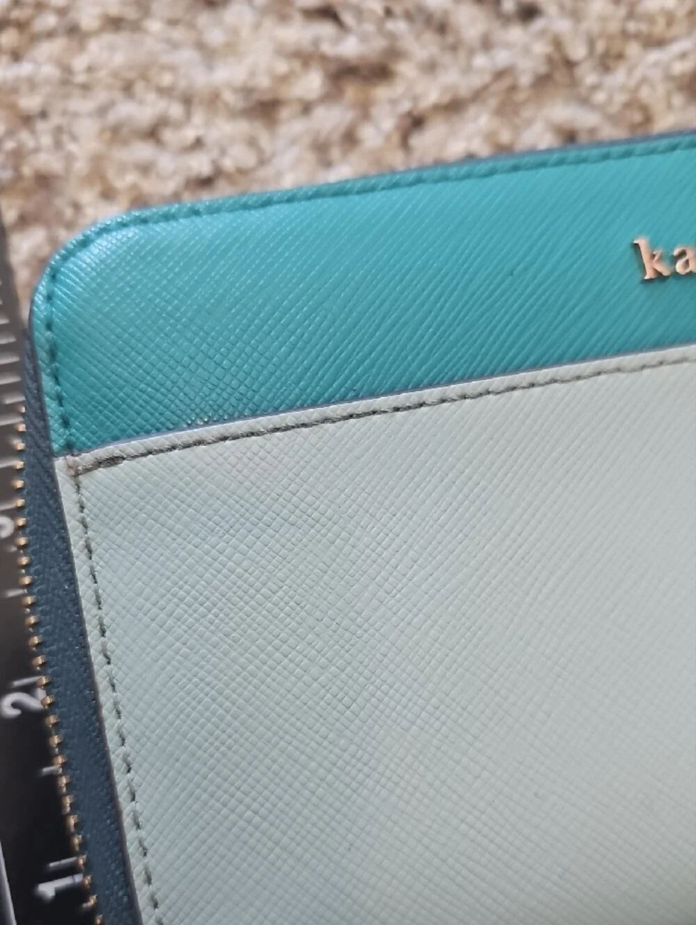 kate spade Two-Tone Teal and Light Blue Zip Wallet